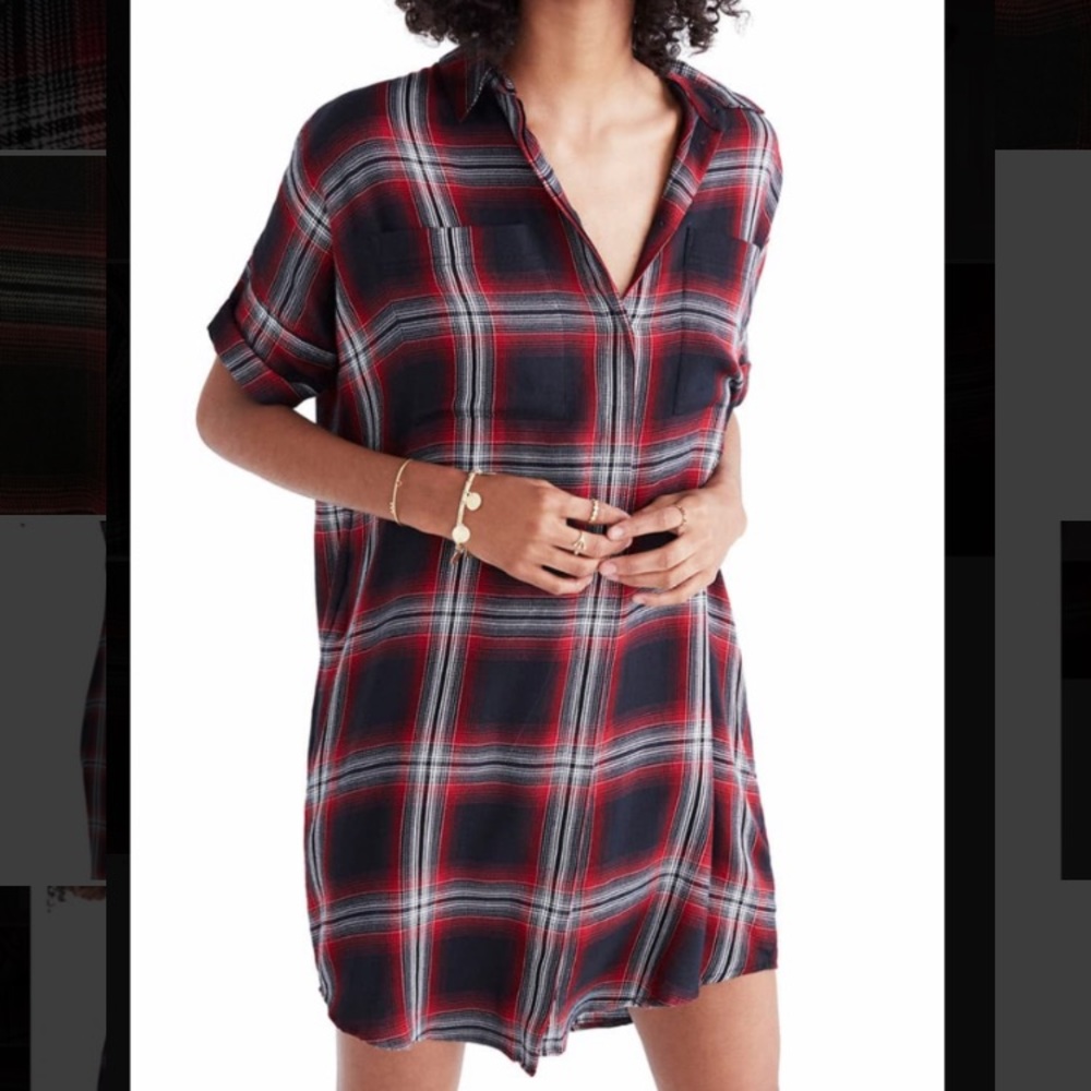 Madewell plaid tunic dress w pockets 🌟